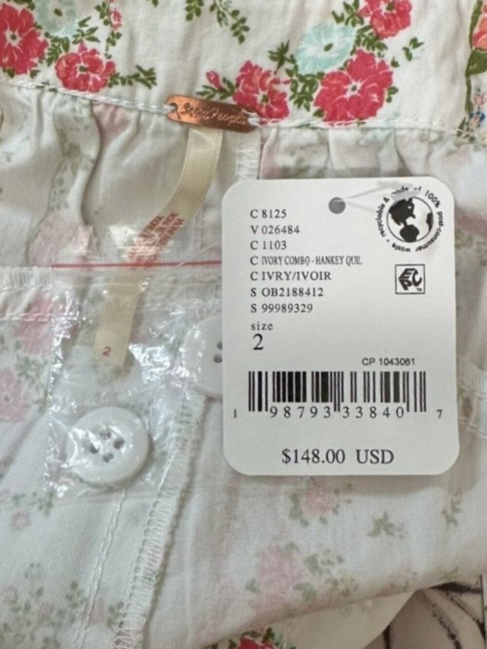FREE PEOPLE Blooming Lace Shorts Floral Pattern Size 2 NWT - Picture 9 of 11
